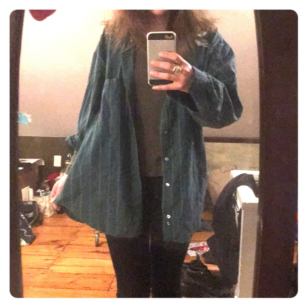 Green button up